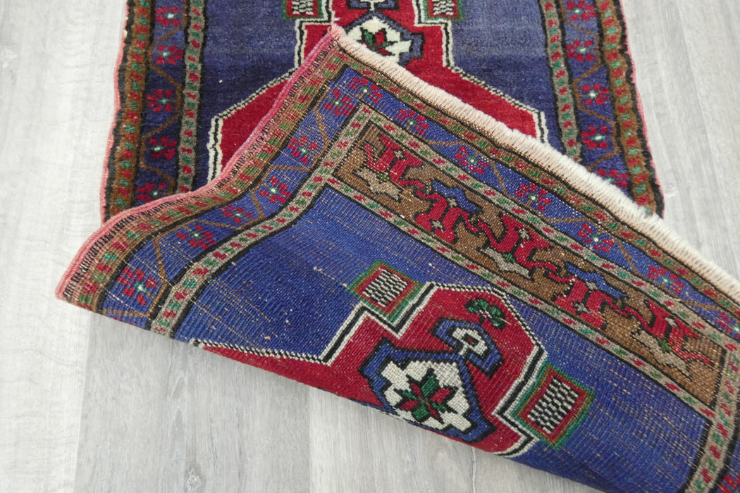 Vintage Turkish Anatolian Tribal Rug  Size: 92 x 53cm- Rugs Direct 