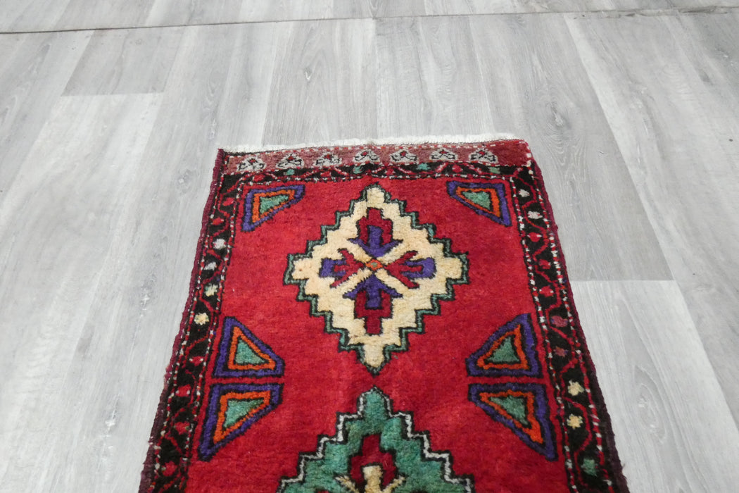 Vintage Turkish Anatolian Tribal Rug  Size: 106 x 53cm- Rugs Direct 