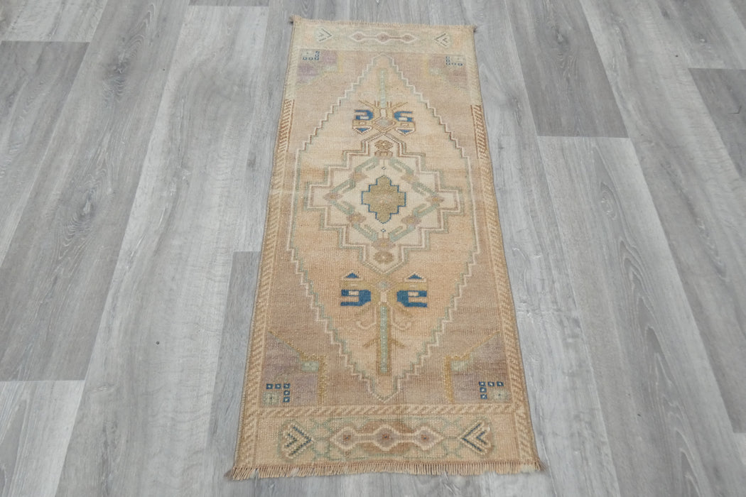 Vintage Hand Knotted Anatolian Turkish Rug Size: 97 x 45cm- Rugs Direct 
