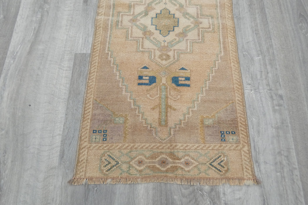 Vintage Hand Knotted Anatolian Turkish Rug Size: 97 x 45cm- Rugs Direct 