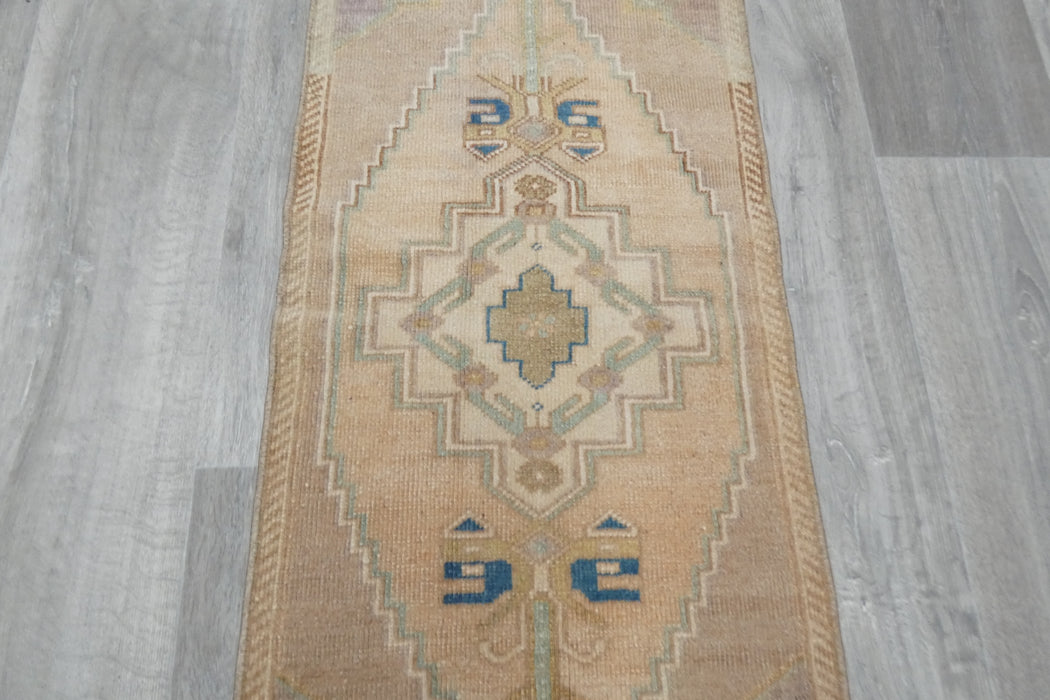 Vintage Hand Knotted Anatolian Turkish Rug Size: 97 x 45cm- Rugs Direct 