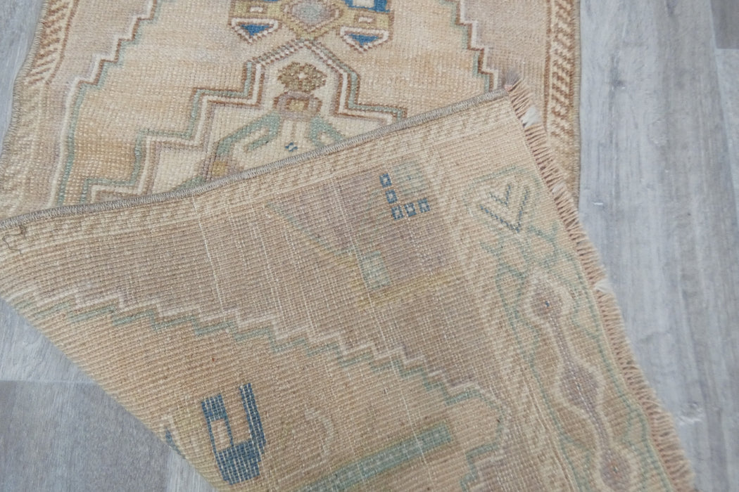 Vintage Hand Knotted Anatolian Turkish Rug Size: 97 x 45cm- Rugs Direct 