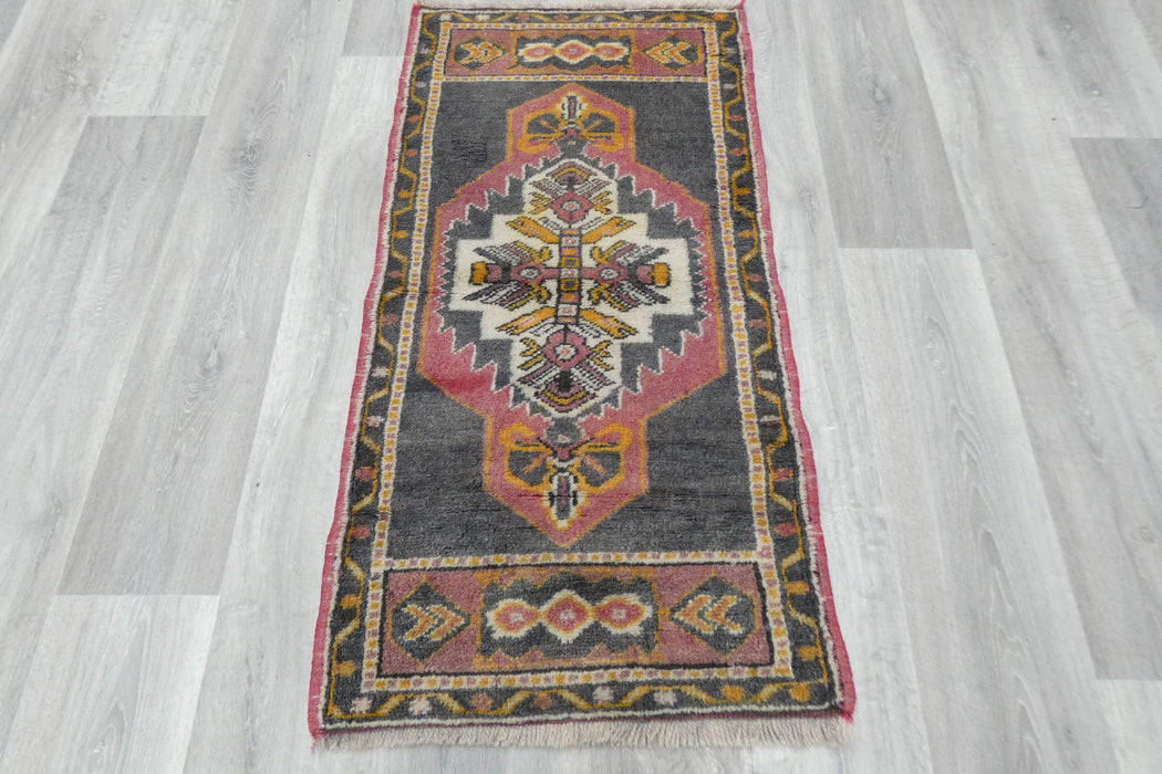 Vintage Hand Knotted Anatolian Turkish Rug Size: 115 x 50cm- Rugs Direct 