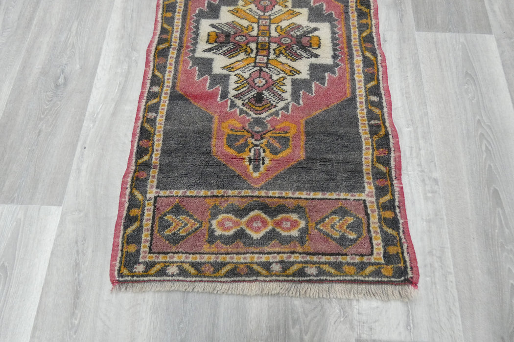 Vintage Hand Knotted Anatolian Turkish Rug Size: 115 x 50cm- Rugs Direct 
