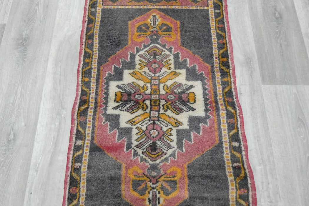 Vintage Hand Knotted Anatolian Turkish Rug Size: 115 x 50cm- Rugs Direct 