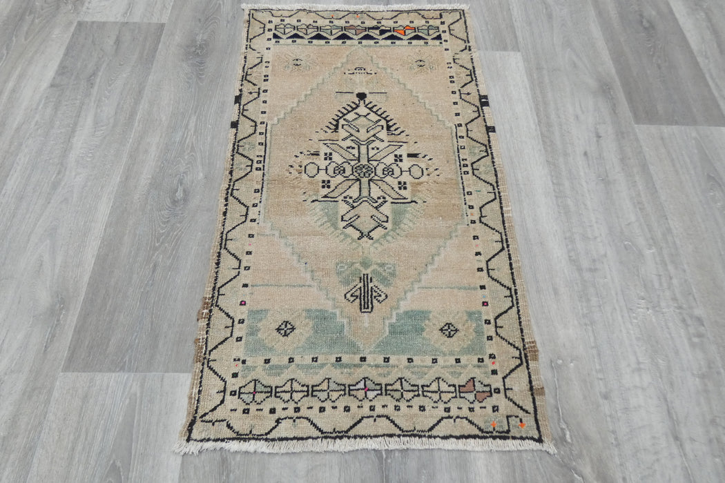 Vintage Hand Knotted Anatolian Turkish Rug Size: 92 x 52cm- Rugs Direct 