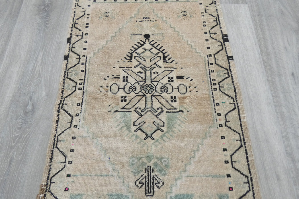 Vintage Hand Knotted Anatolian Turkish Rug Size: 92 x 52cm- Rugs Direct 