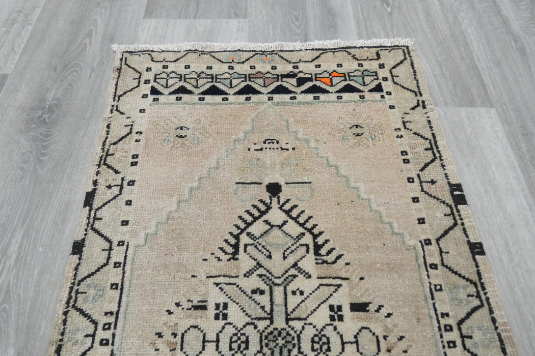 Vintage Hand Knotted Anatolian Turkish Rug Size: 92 x 52cm- Rugs Direct 