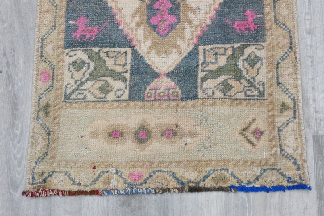 Vintage Hand Knotted Anatolian Turkish Rug Size: 120 x 60cm- RUGS DIRECT