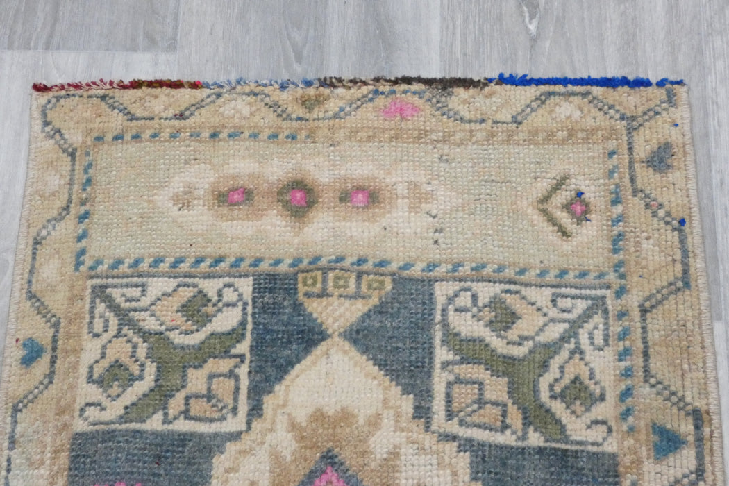 Vintage Hand Knotted Anatolian Turkish Rug Size: 120 x 60cm- RUGS DIRECT