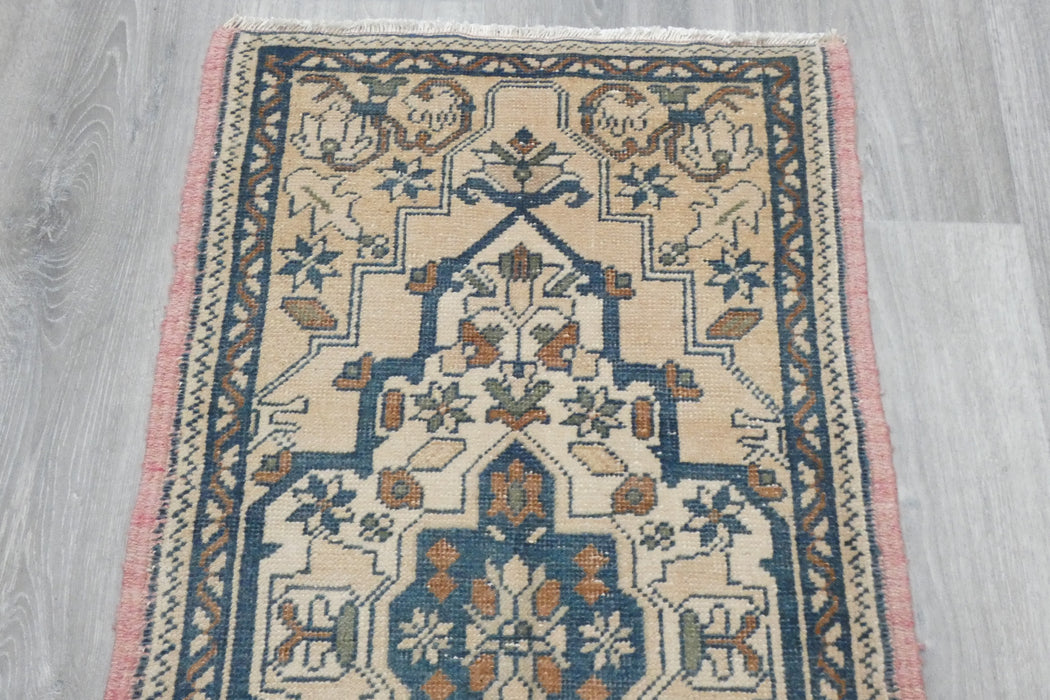Vintage Hand Knotted Anatolian Turkish Rug Size: 96 x 50cm- Rugs Direct 