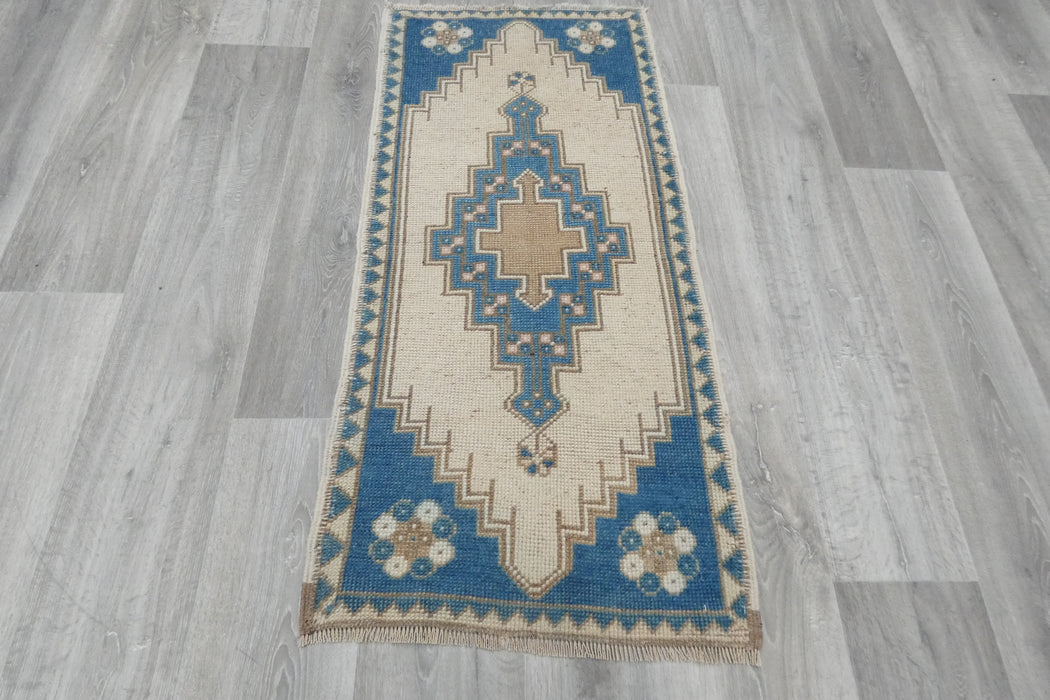 Vintage Hand Knotted Anatolian Turkish Rug Size: 120 x 55cm- Rugs Direct 