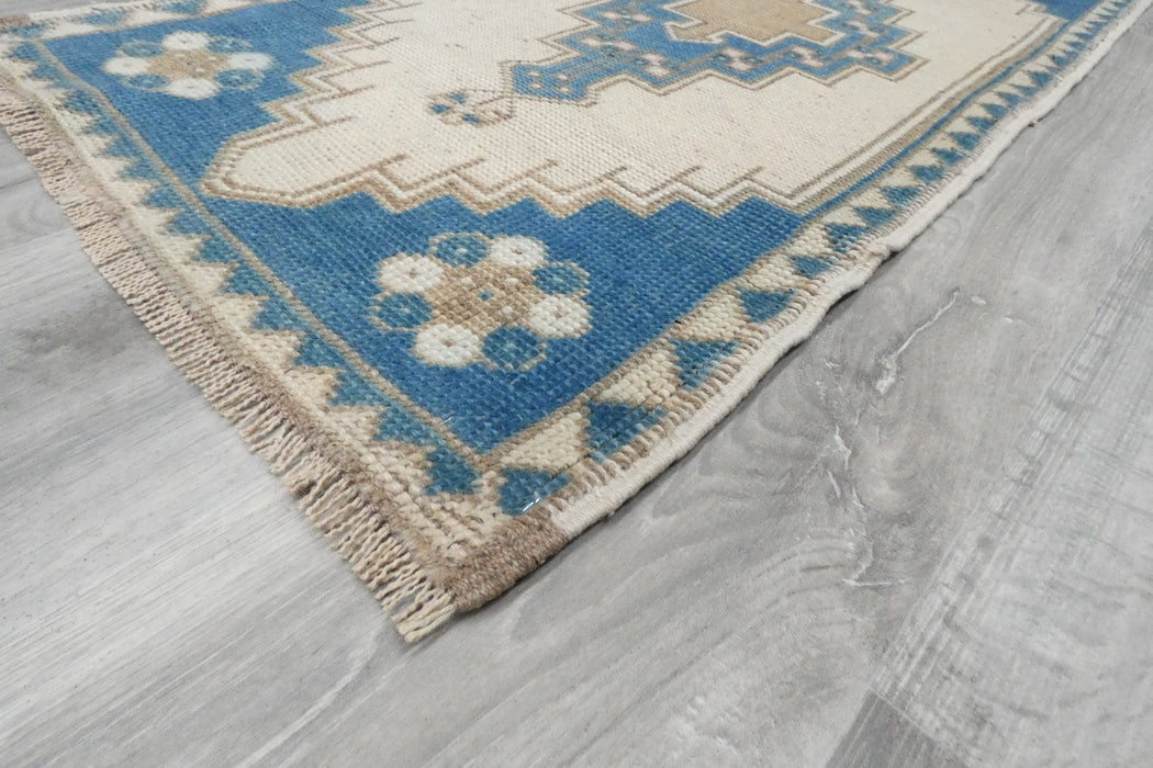 Vintage Hand Knotted Anatolian Turkish Rug Size: 120 x 55cm- Rugs Direct 