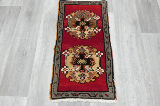 Vintage Turkish Anatolian Tribal Rug  Size: 83 x 42cm- Rugs Direct 