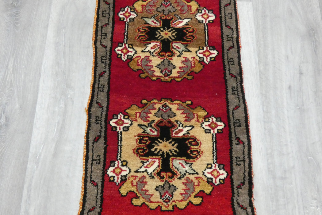 Vintage Turkish Anatolian Tribal Rug  Size: 83 x 42cm- Rugs Direct 