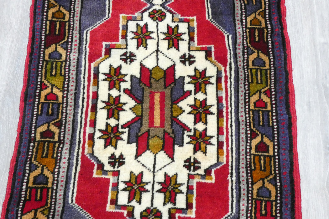 Vintage Turkish Anatolian Tribal Rug  Size: 110 x 54cm- Rugs Direct 