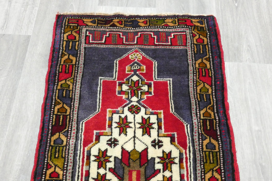 Vintage Turkish Anatolian Tribal Rug  Size: 110 x 54cm- Rugs Direct 