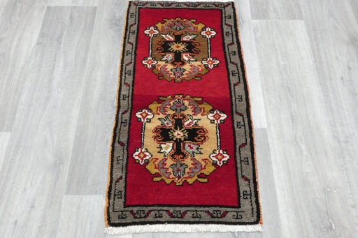 Vintage Turkish Anatolian Tribal Rug  Size: 88 x 44cm-Rugs Direct
