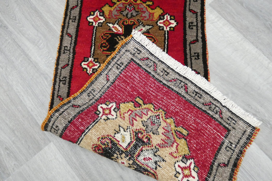 Vintage Turkish Anatolian Tribal Rug  Size: 88 x 44cm-Rugs Direct