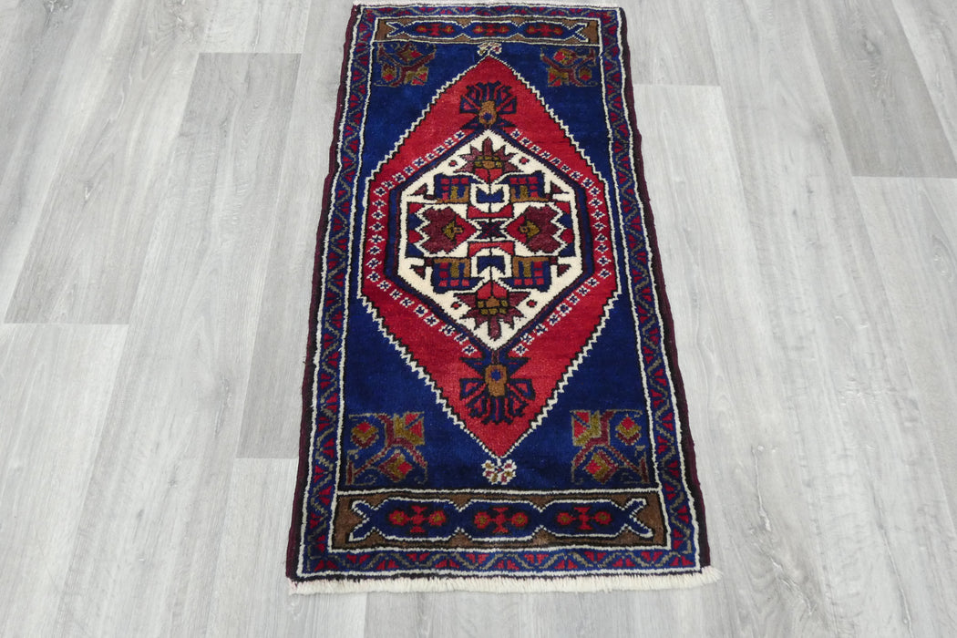 Vintage Turkish Anatolian Tribal Rug  Size: 107 x 57cm- Rugs Direct