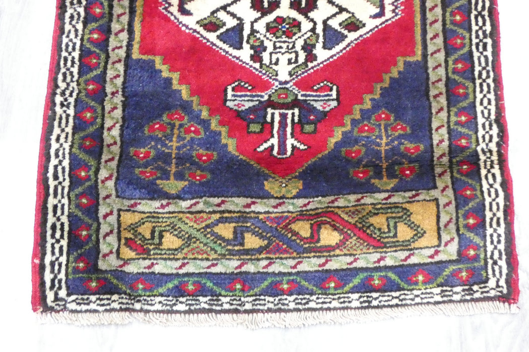 Vintage Turkish Anatolian Tribal Rug  Size: 90 x 56cm-Rugs direct