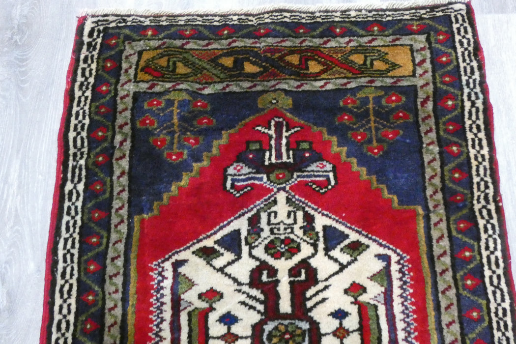 Vintage Turkish Anatolian Tribal Rug  Size: 90 x 56cm-Rugs direct