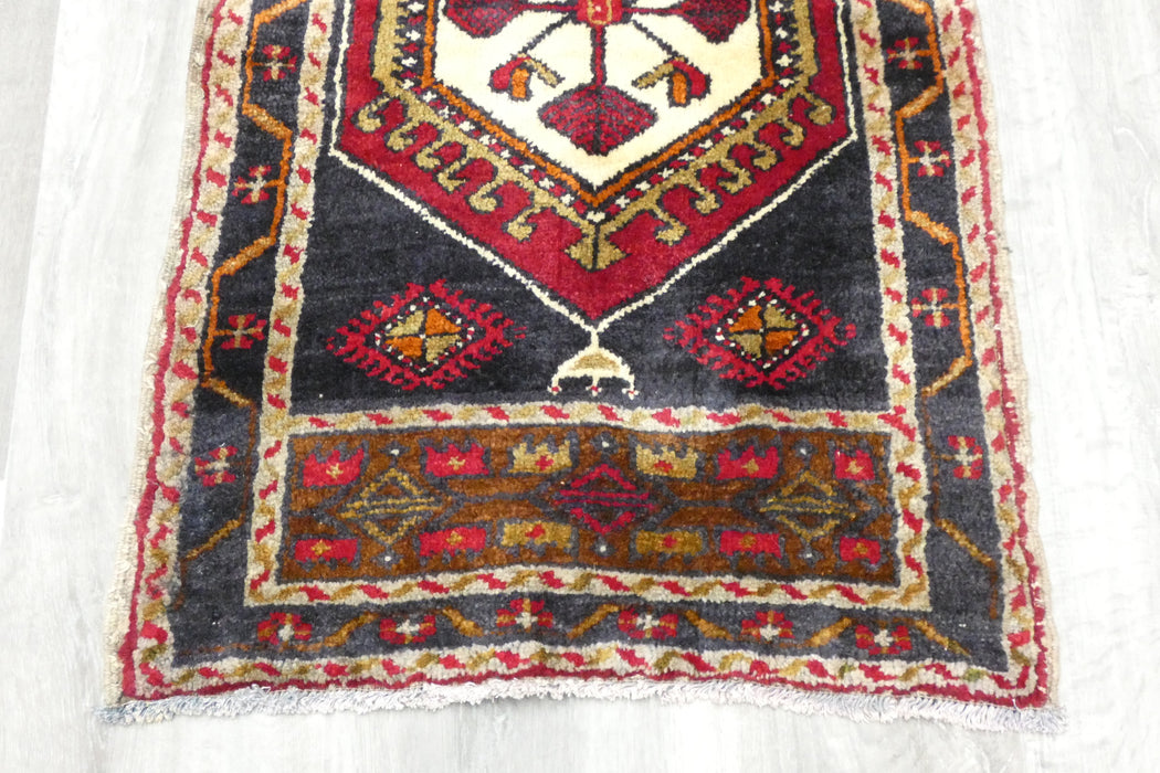 Vintage Turkish Anatolian Tribal Rug  Size: 96 x 55cm- Rugs Direct 