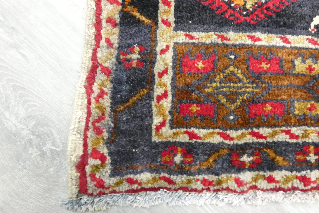 Vintage Turkish Anatolian Tribal Rug  Size: 96 x 55cm- Rugs Direct 