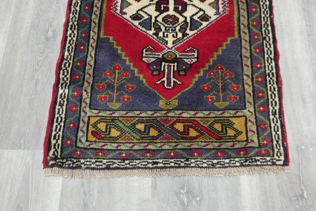 Vintage Turkish Anatolian Tribal Rug  Size: 98 x 56cm- Rugs Direct 