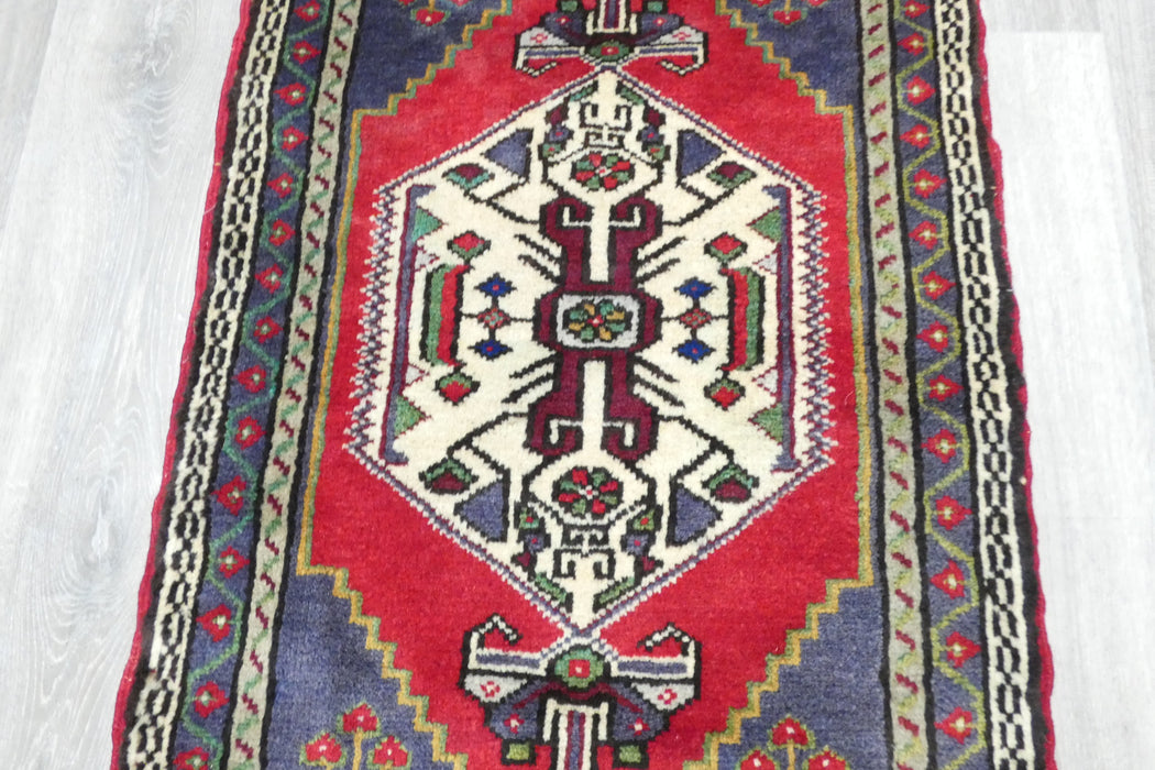 Vintage Turkish Anatolian Tribal Rug  Size: 98 x 56cm- Rugs Direct 