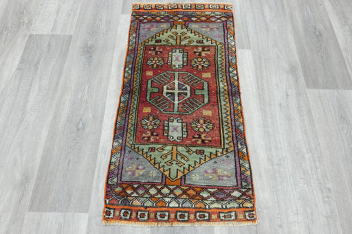 Vintage Turkish Anatolian Tribal Rug  Size: 100 x 48cm- Rugs Direct 