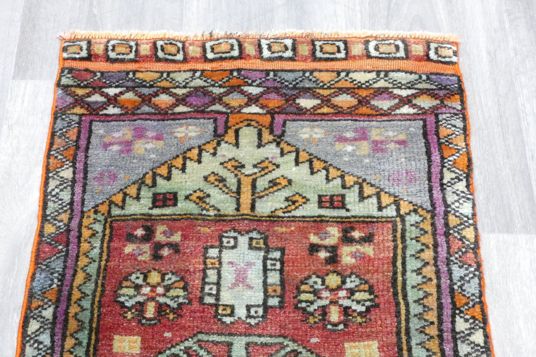 Vintage Turkish Anatolian Tribal Rug  Size: 100 x 48cm- Rugs Direct 