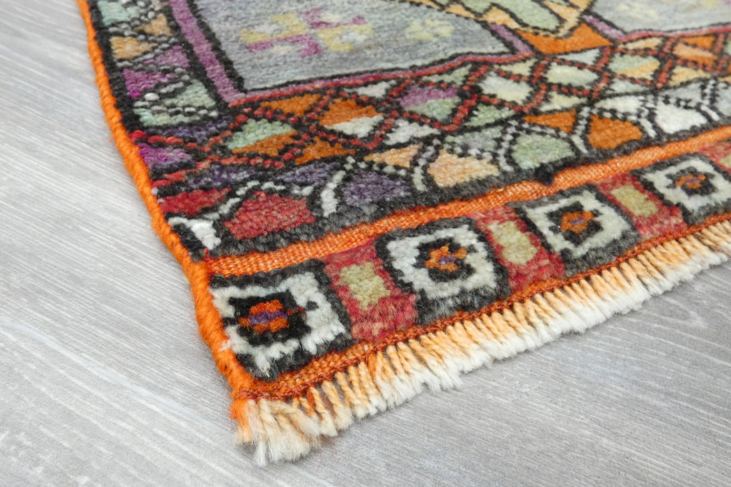 Vintage Turkish Anatolian Tribal Rug  Size: 100 x 48cm- Rugs Direct 
