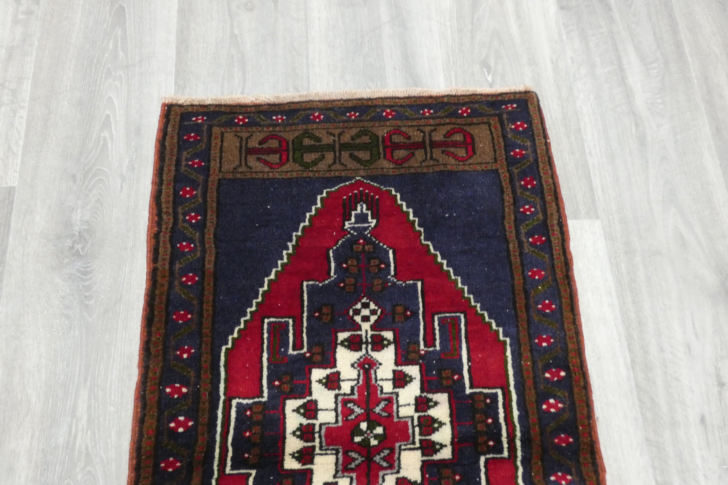 Vintage Turkish Anatolian Tribal Rug  Size: 100 x 57cm- Rugs Direct 