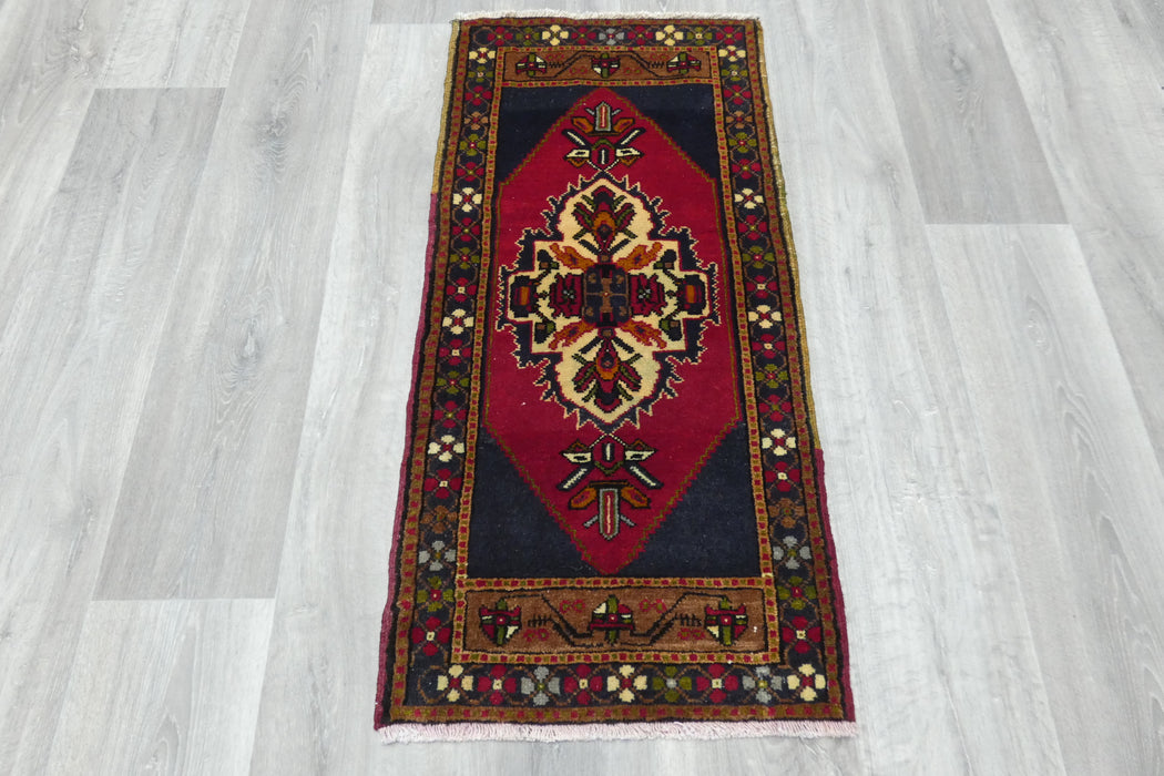Vintage Turkish Anatolian Tribal Rug  Size: 105 x 50cm- Rugs Direct 