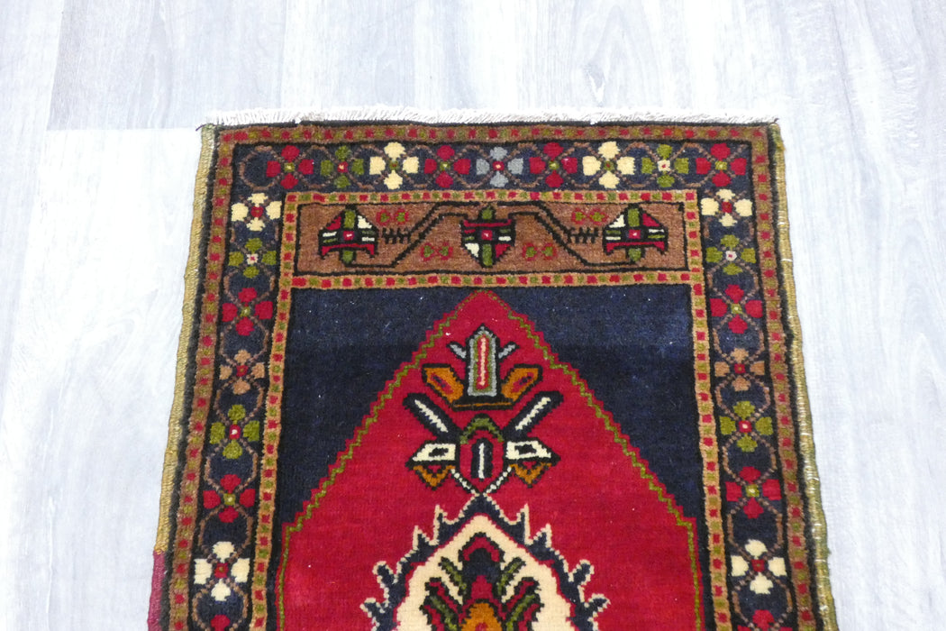 Vintage Turkish Anatolian Tribal Rug  Size: 105 x 50cm- Rugs Direct 