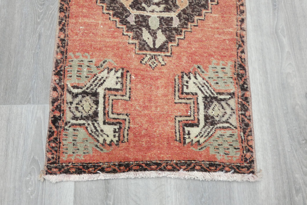Vintage Hand Knotted Anatolian Turkish Rug Size: 90 x 47cm- Rugs Direct 