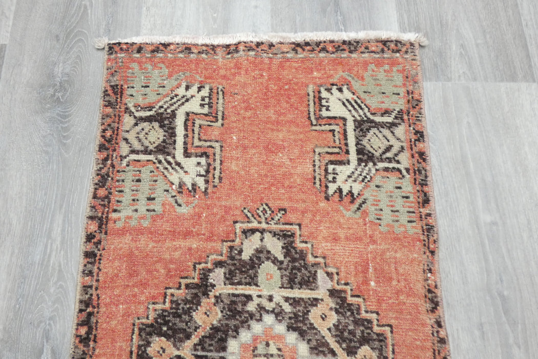 Vintage Hand Knotted Anatolian Turkish Rug Size: 90 x 47cm- Rugs Direct 