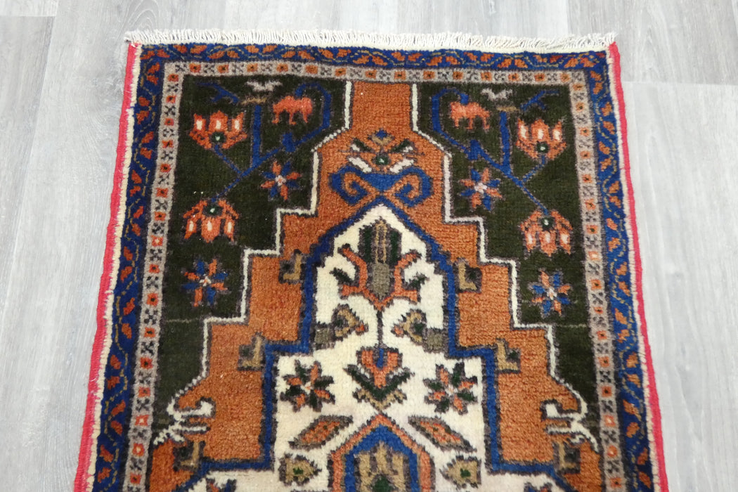 Vintage Turkish Anatolian Tribal Rug  Size: 110 x 57cm- Rugs Direct 