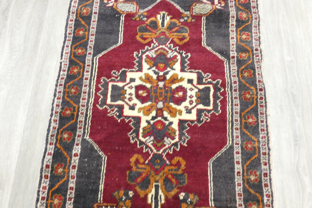 Vintage Turkish Anatolian Tribal Rug  Size: 97 x 57cm- Rugs Direct 