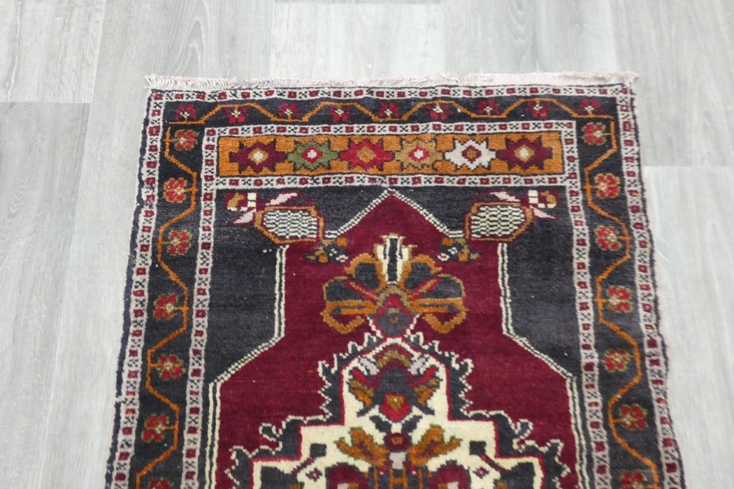 Vintage Turkish Anatolian Tribal Rug  Size: 97 x 57cm- Rugs Direct 