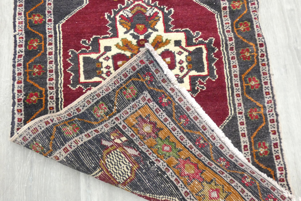 Vintage Turkish Anatolian Tribal Rug  Size: 97 x 57cm- Rugs Direct 