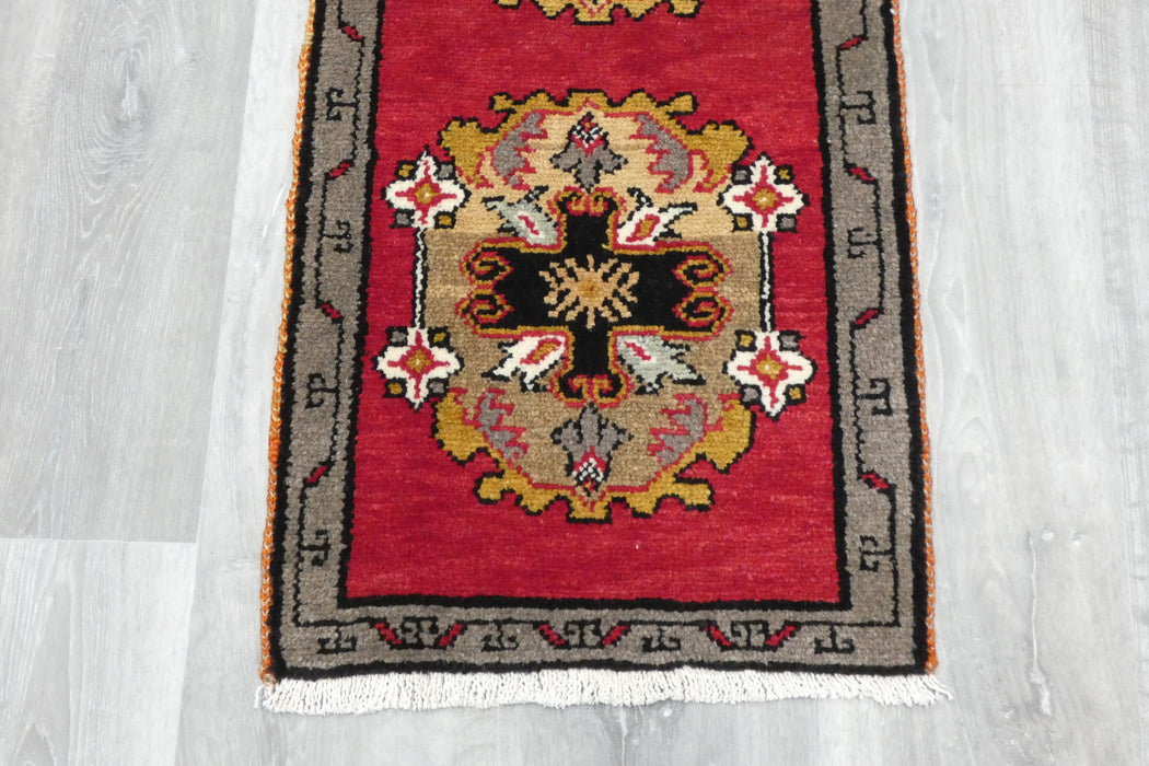 Vintage Turkish Anatolian Tribal Rug  Size: 88 x 43cm- Rugs Direct 