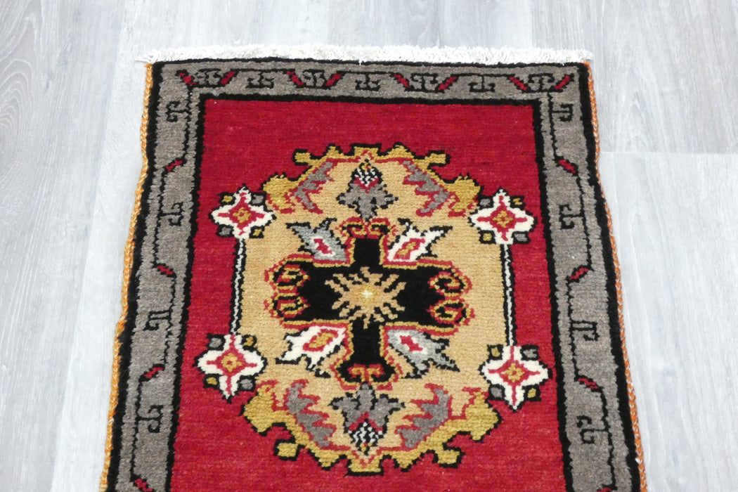 Vintage Turkish Anatolian Tribal Rug  Size: 88 x 43cm- Rugs Direct 