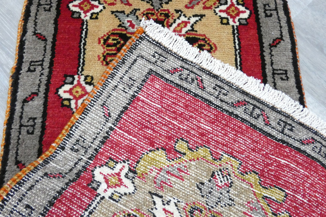 Vintage Turkish Anatolian Tribal Rug  Size: 88 x 43cm- Rugs Direct 