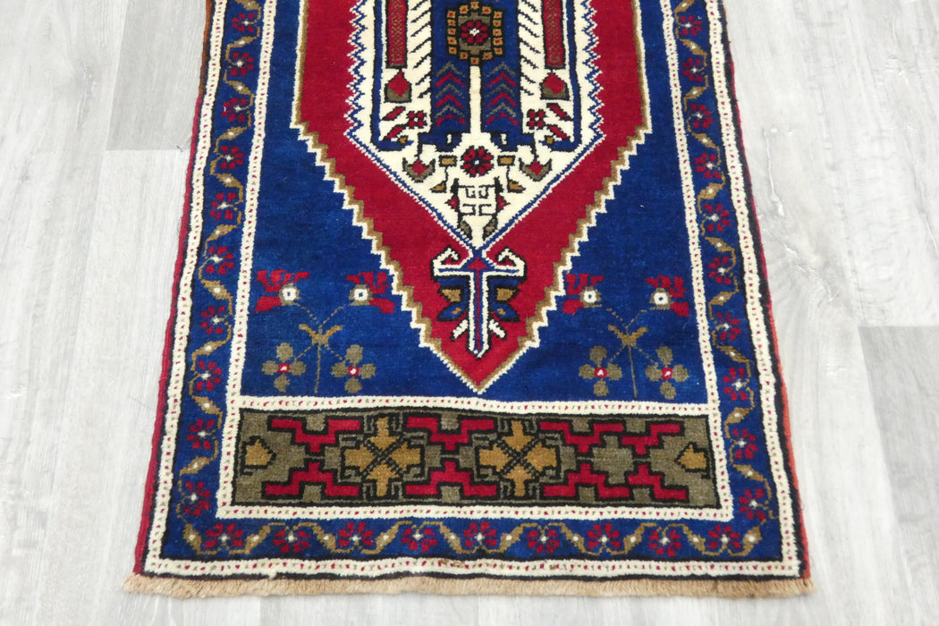 Vintage Turkish Anatolian Tribal Rug  Size: 130 x 62cm- Rugs direct 