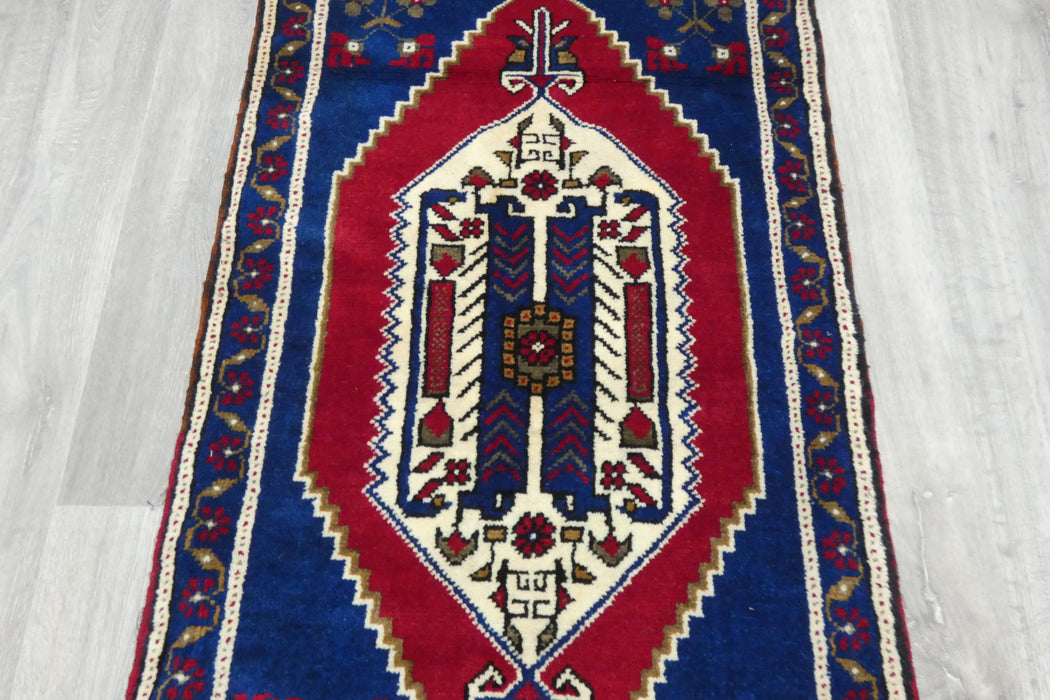 Vintage Turkish Anatolian Tribal Rug  Size: 130 x 62cm- Rugs direct 