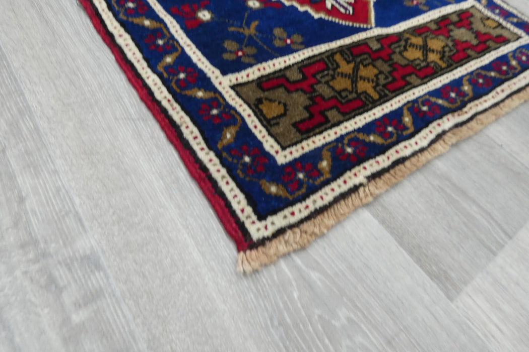 Vintage Turkish Anatolian Tribal Rug  Size: 130 x 62cm- Rugs direct 