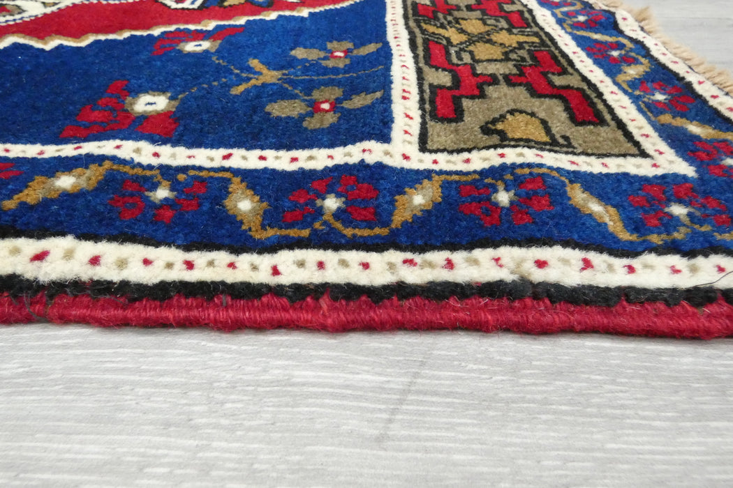 Vintage Turkish Anatolian Tribal Rug  Size: 130 x 62cm- Rugs direct 