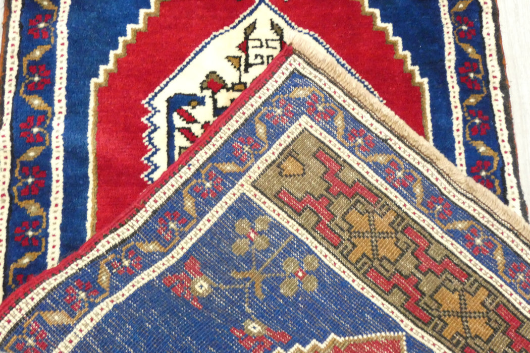 Vintage Turkish Anatolian Tribal Rug  Size: 130 x 62cm- Rugs direct 